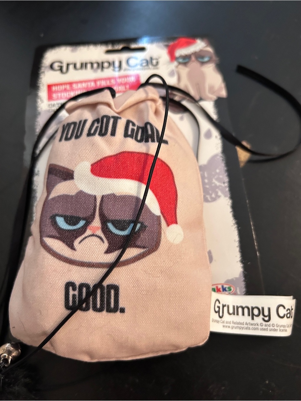Cat toy grumpy cat holiday Hat Drawstring Pouch cat nip